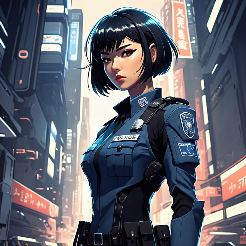 Anime scifi police officer...