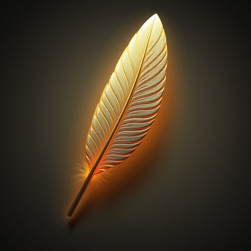 Stylized Feather of Ma'at in Hyper-Realistic 3D