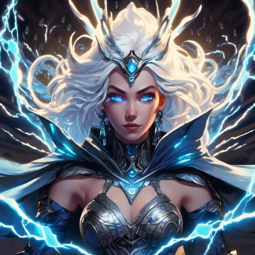 Magical Sorceress with Cosmic Vapor Fumes