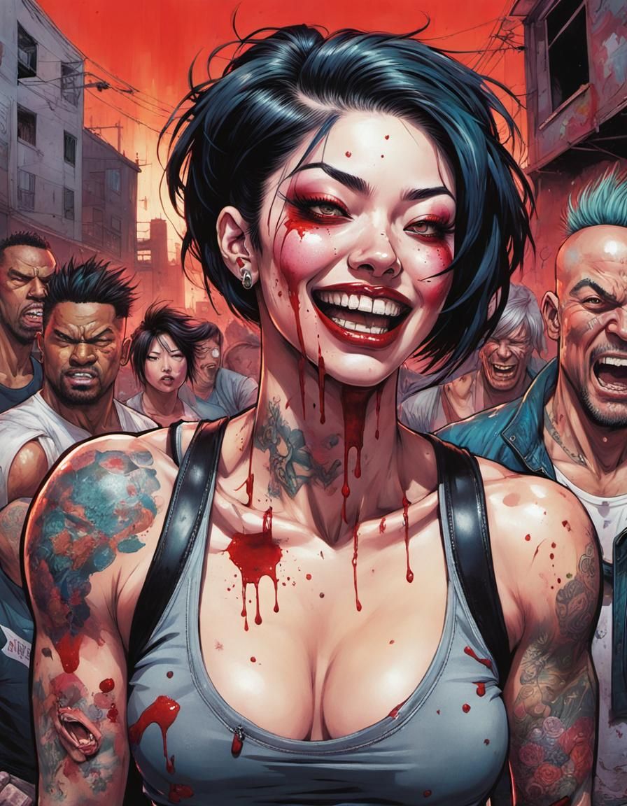 Muscular Brawler in Abandoned Basement, Comic Book Art