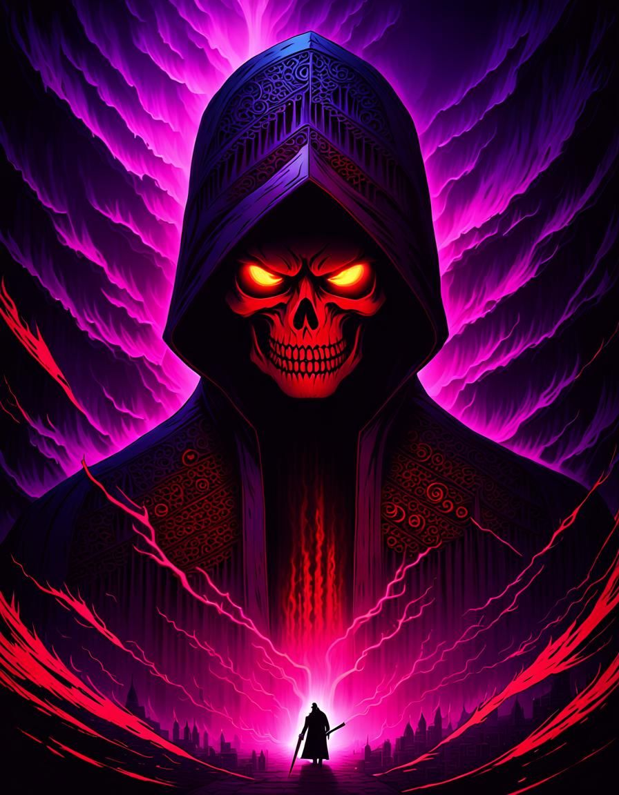 Grim Reaper anime style inspired from Ryuk in death note By artist "anime", 3d anime art, inspired by WLOP, Artstation, ...