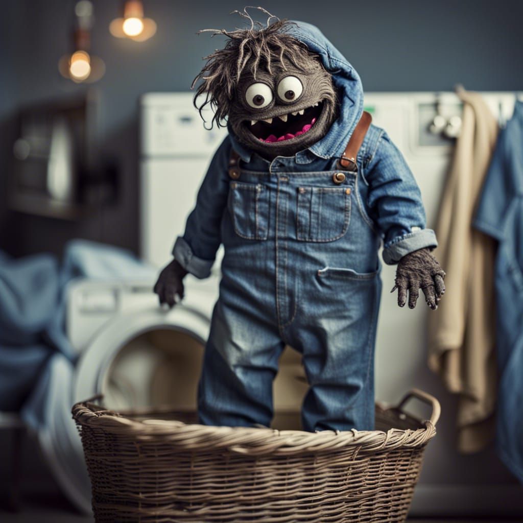 Muddy Denim Overalls Monster Emerges: Professional Photograp...