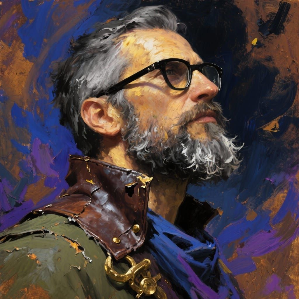 Close-Up Oil Portrait with Unconventional Angle