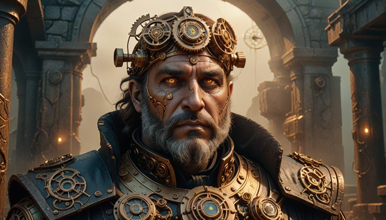 Steampunk Oedipus Rex in Ancient Ruins