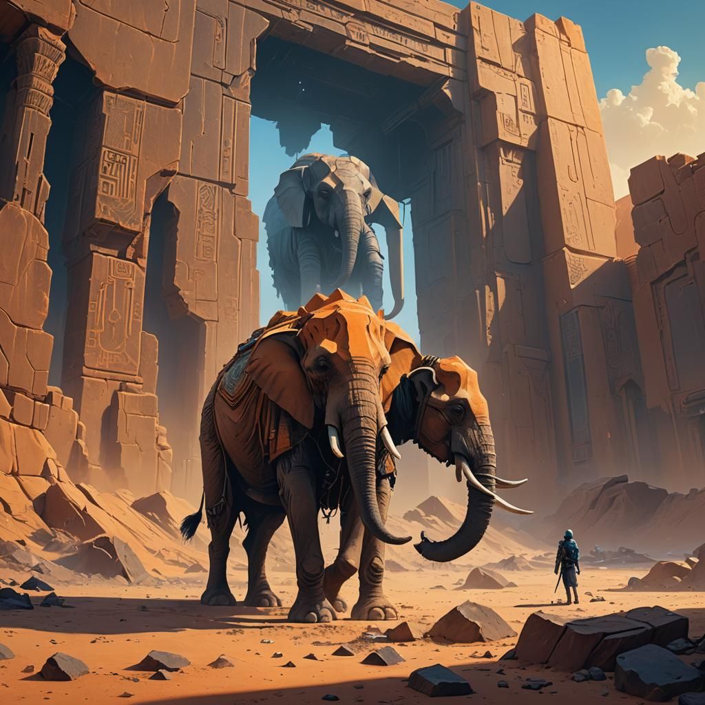Eldrazi Processor Camel Elephant in Desert Ruins