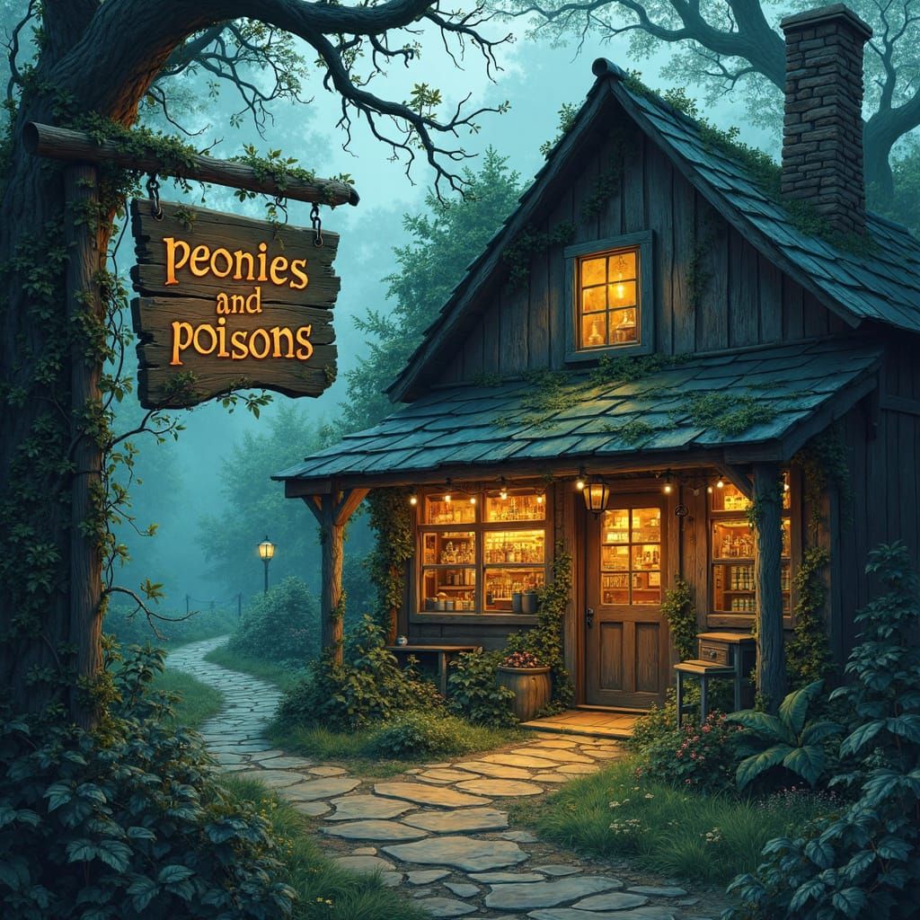Whimsical Woodland General Store in a Spooky Village