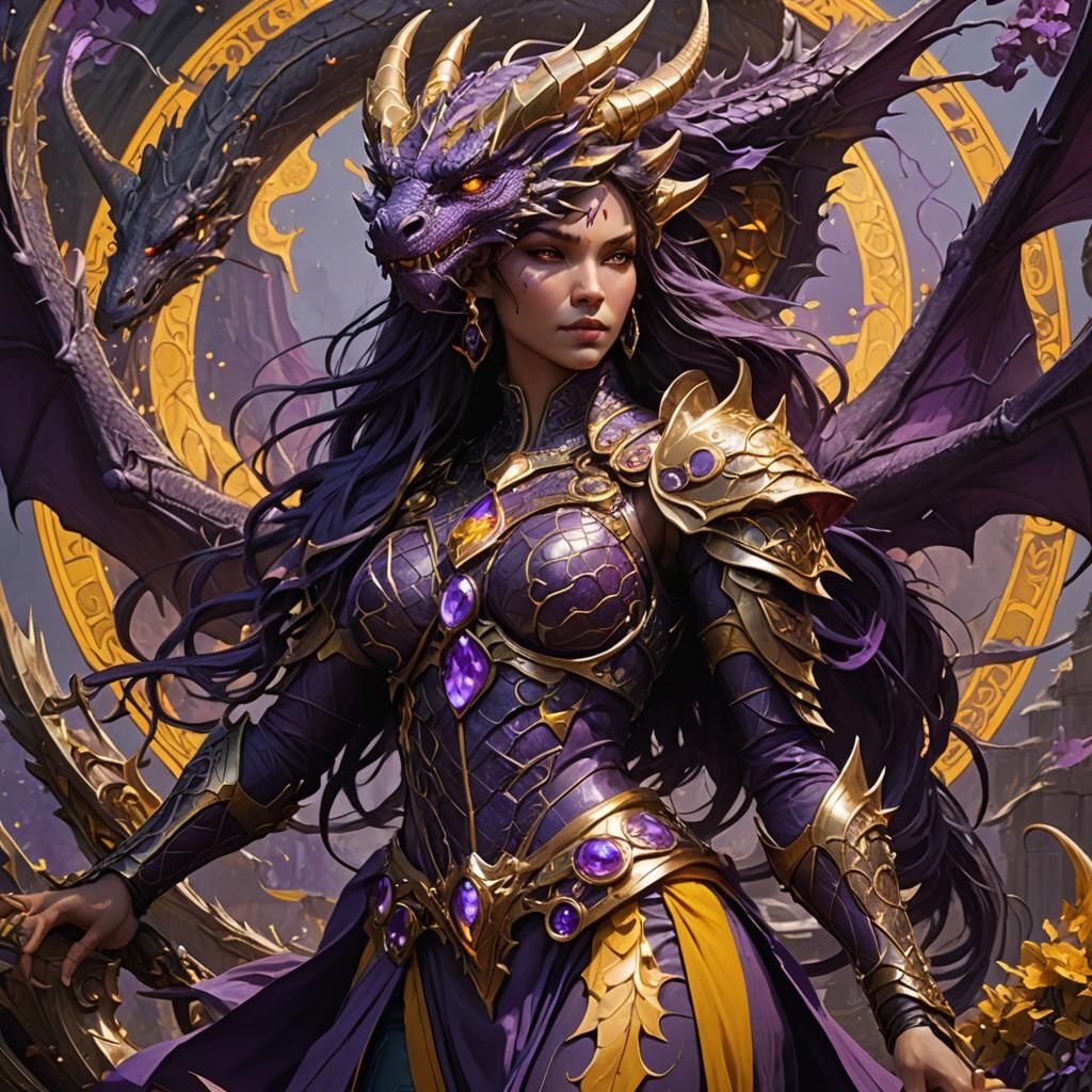 Dragon Goddess in Dark Fantasy Style