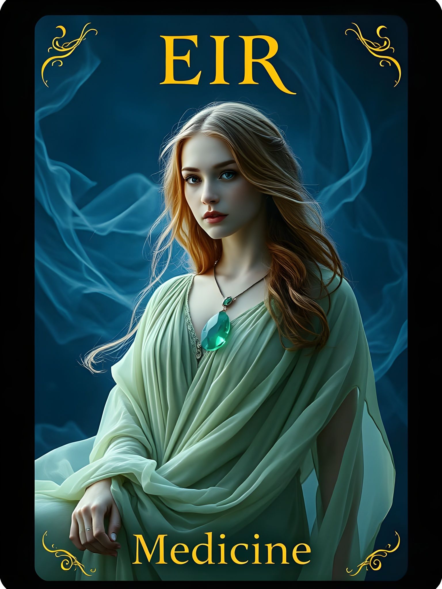 Norse Goddess of Medicine in Cinematic Tarot Style
