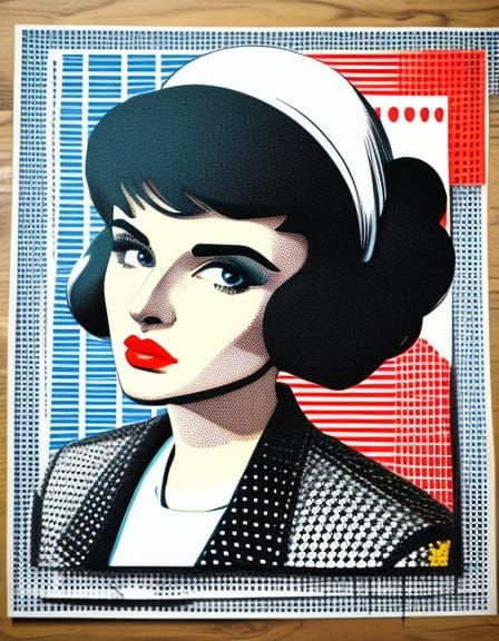 Textured Paper Collages in Pop Art Style