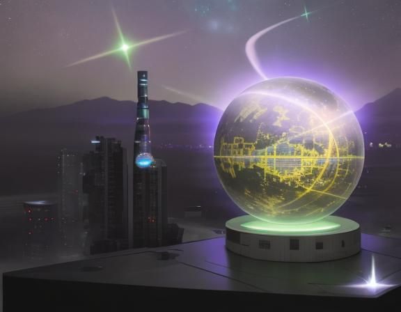 Futuristic Cyberpunk Cityscape with Flying Skyscrapers