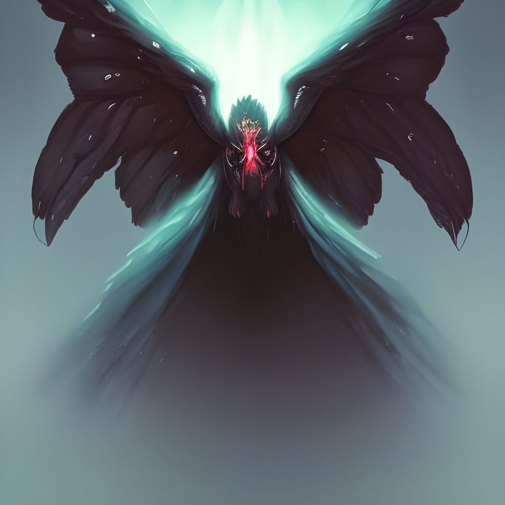 Demonic Eldridge Mothman Portrait in Hyperdetailed Style