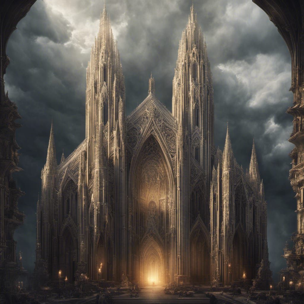 Gothic Art Deco Cathedrals Bathed in Light