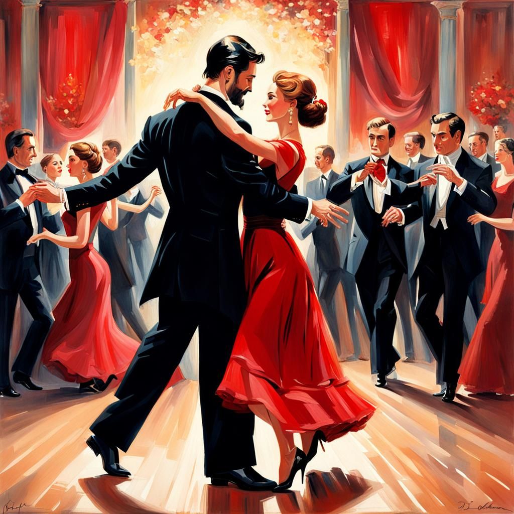 Romantic couple dancing