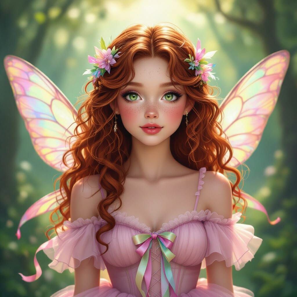 Beautiful Fairy in Enchanted Forest