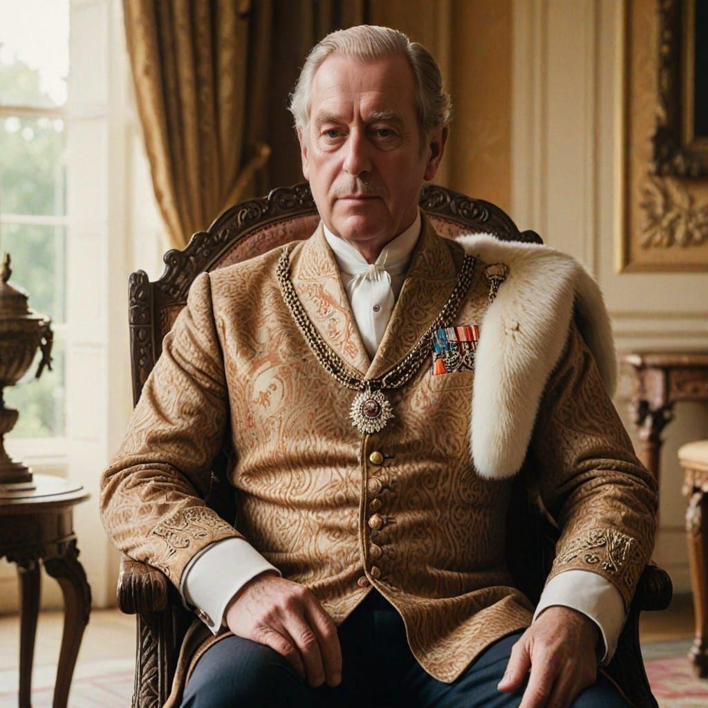 The English Monarch in Regal Repose