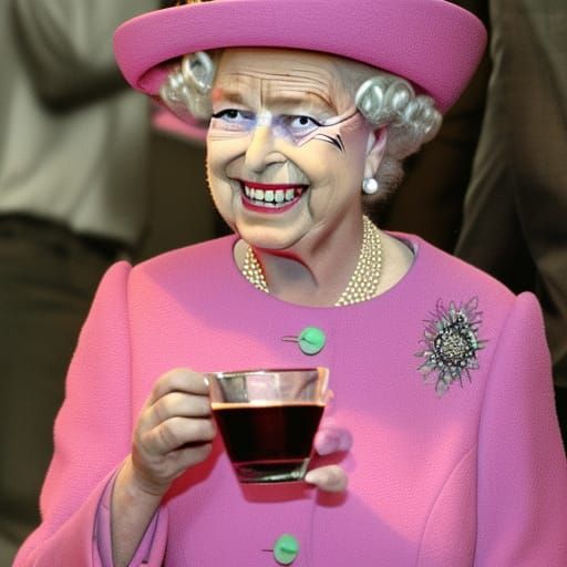 Queen Elizabeth at a Modern Party