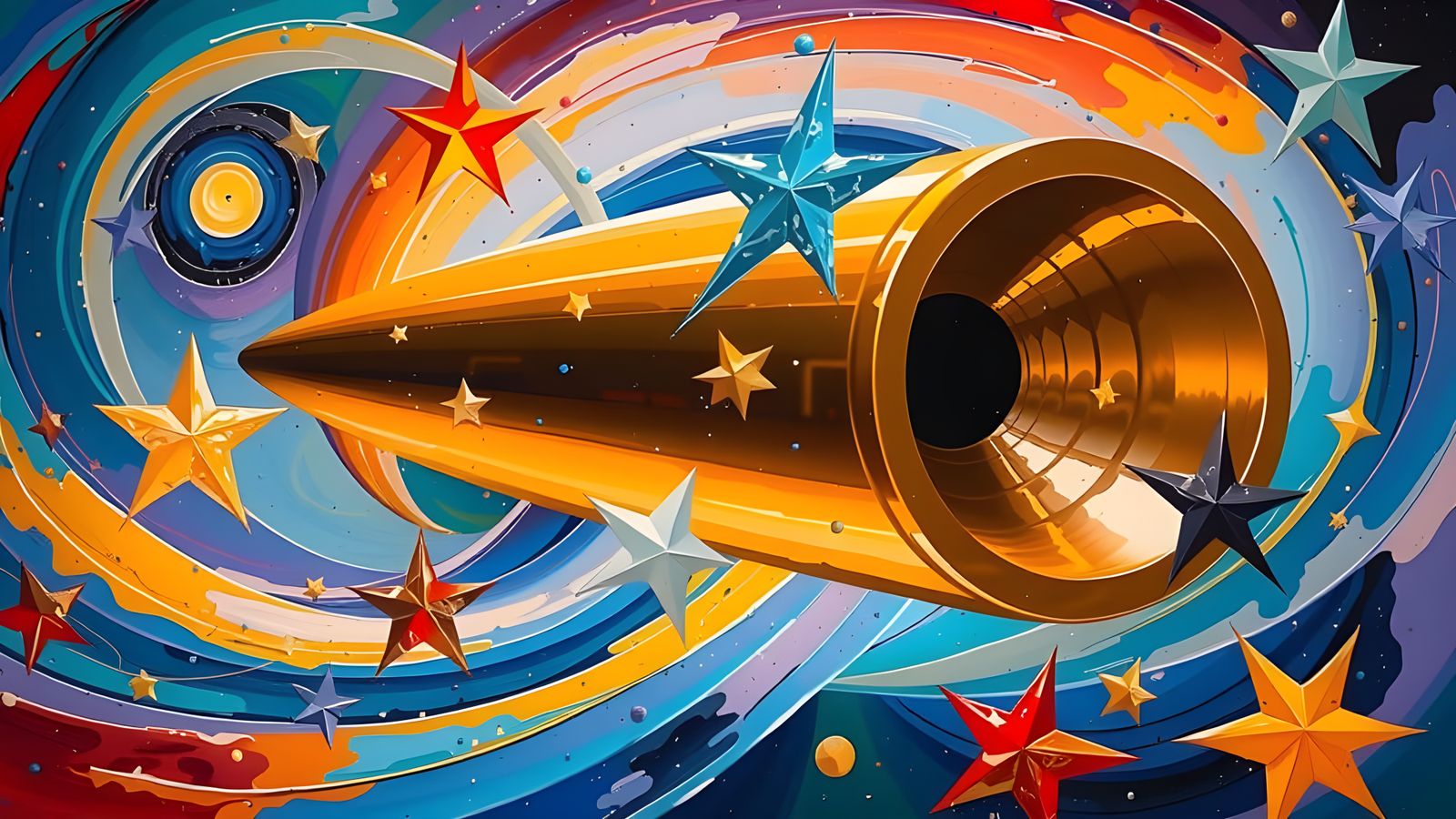 Sleek Metallic Cylinder Unfurls in Cosmic Vortex