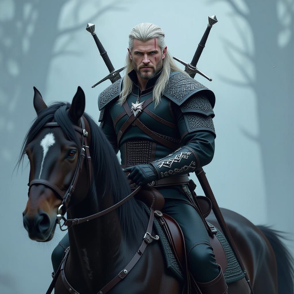 Liam Hemsworth as Geralt in Dark Fantasy Art