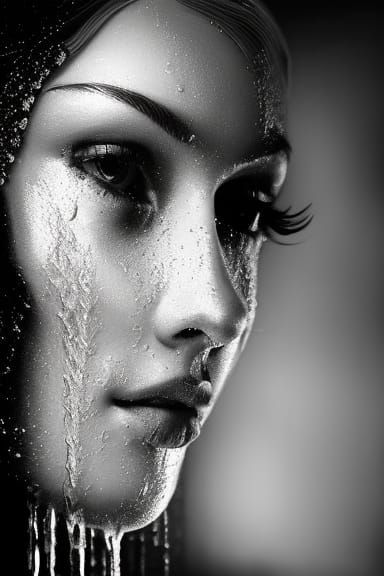 Film Noir Portrait of a Woman in Shower