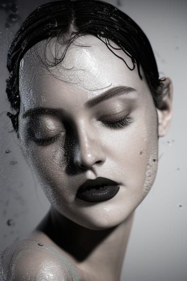 Film Noir Portrait of a Woman in Shower