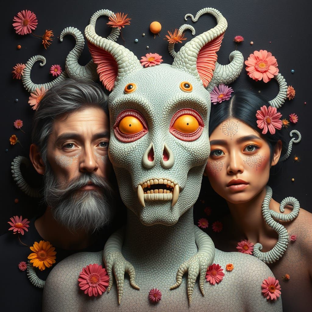 Ethereal Dream Portrait with Expressive Linework