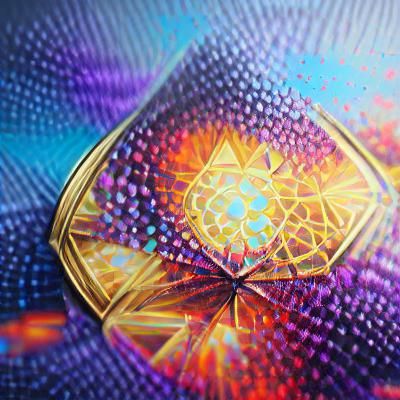 Holographic Sacred Geometry Mandala Oil Painting