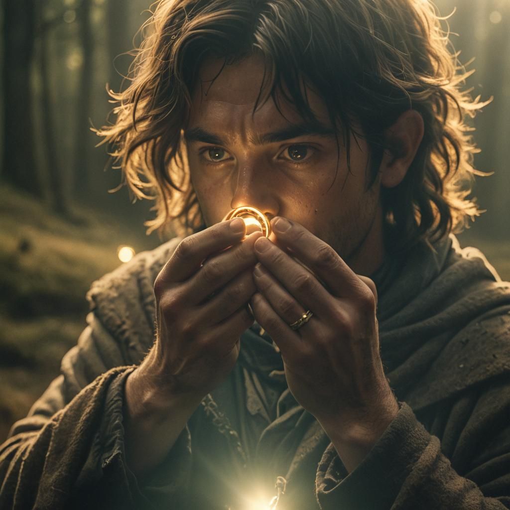 Glowing Magic Ring in a Cinematic Film Still