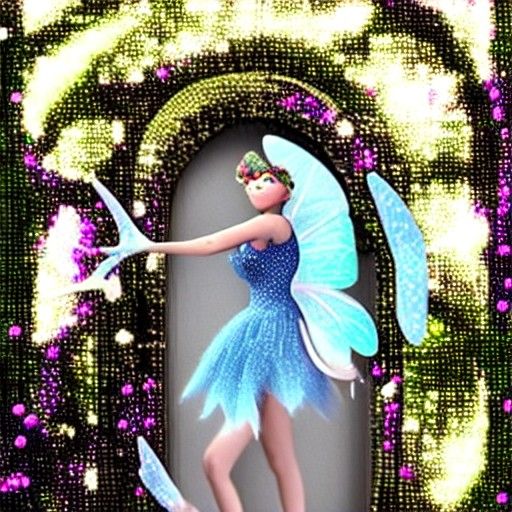 Whimsical Fairy Wonderland in Vorticism Style