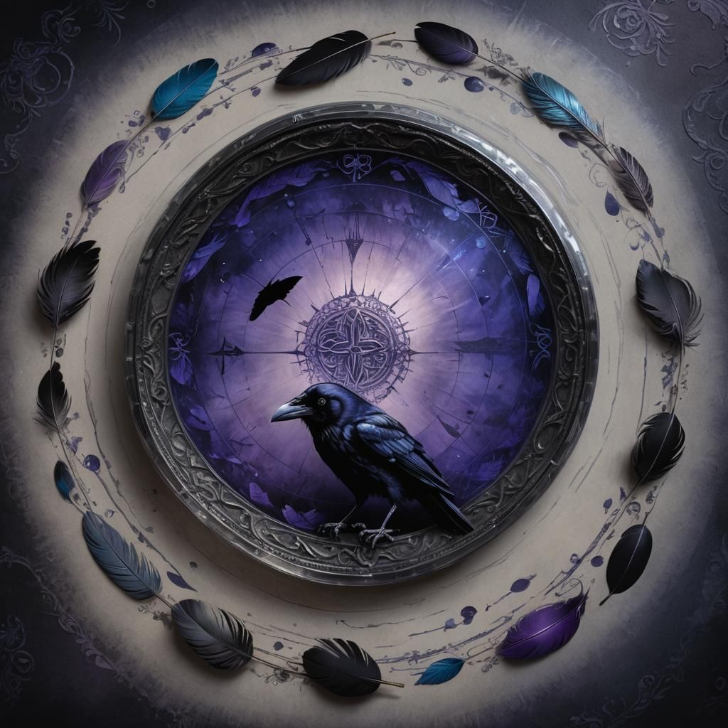 Mystical Raven on Glass: Fantasy Concept Art