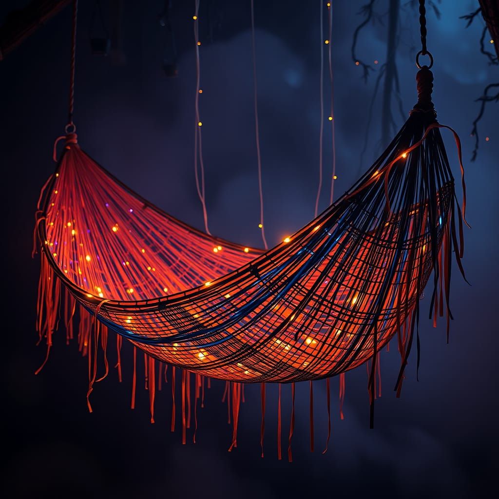 Dreamlike Hammock Woven from Duct Tape