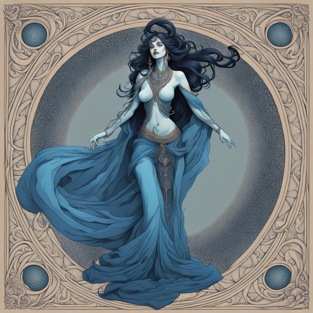 Enigmatic Djinn Woman in Victorian Style