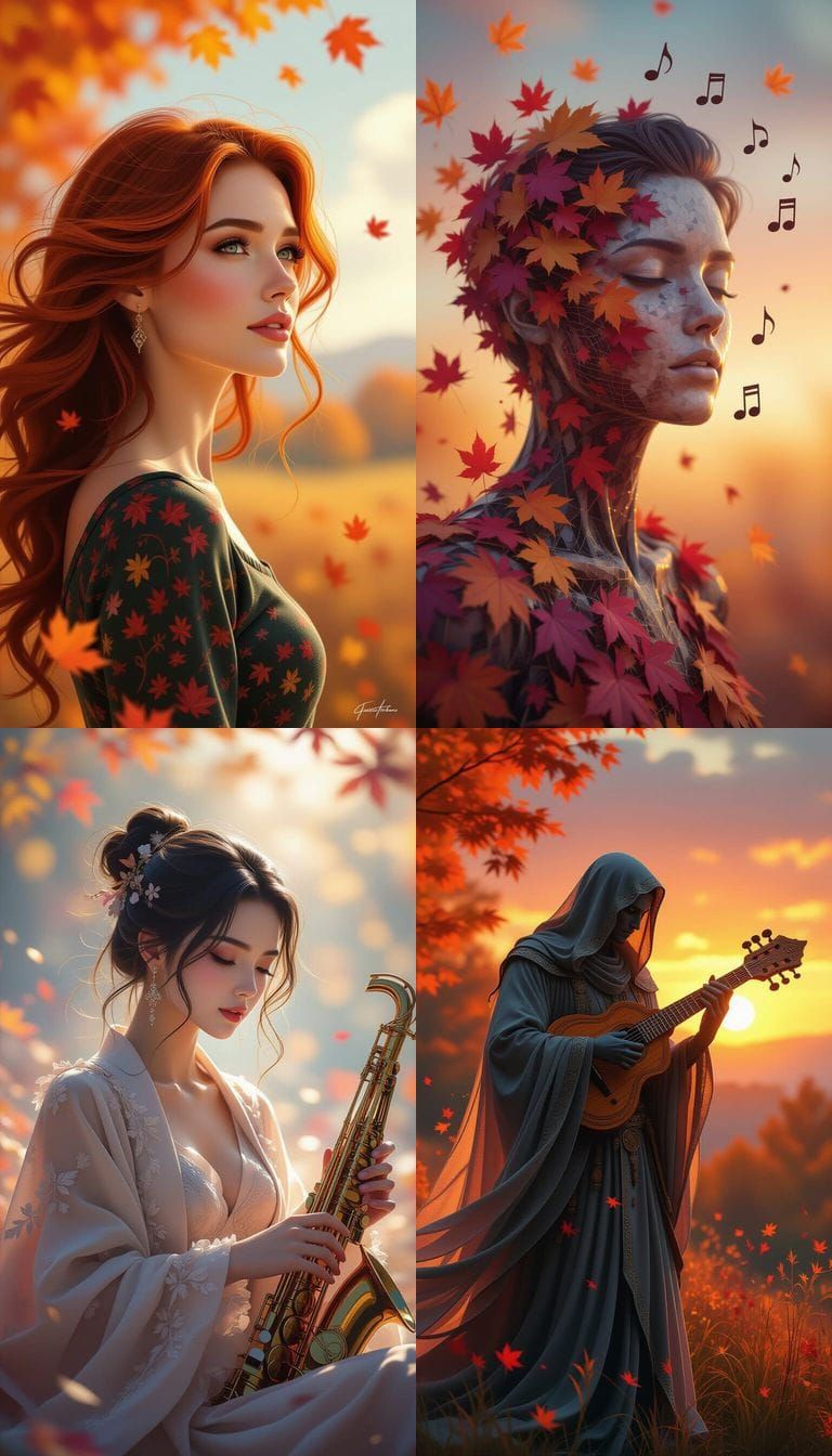 Dreamy Autumn AI Art: Hyperrealistic Splash Art