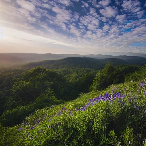 Misty Appalachian Morning with Hiker