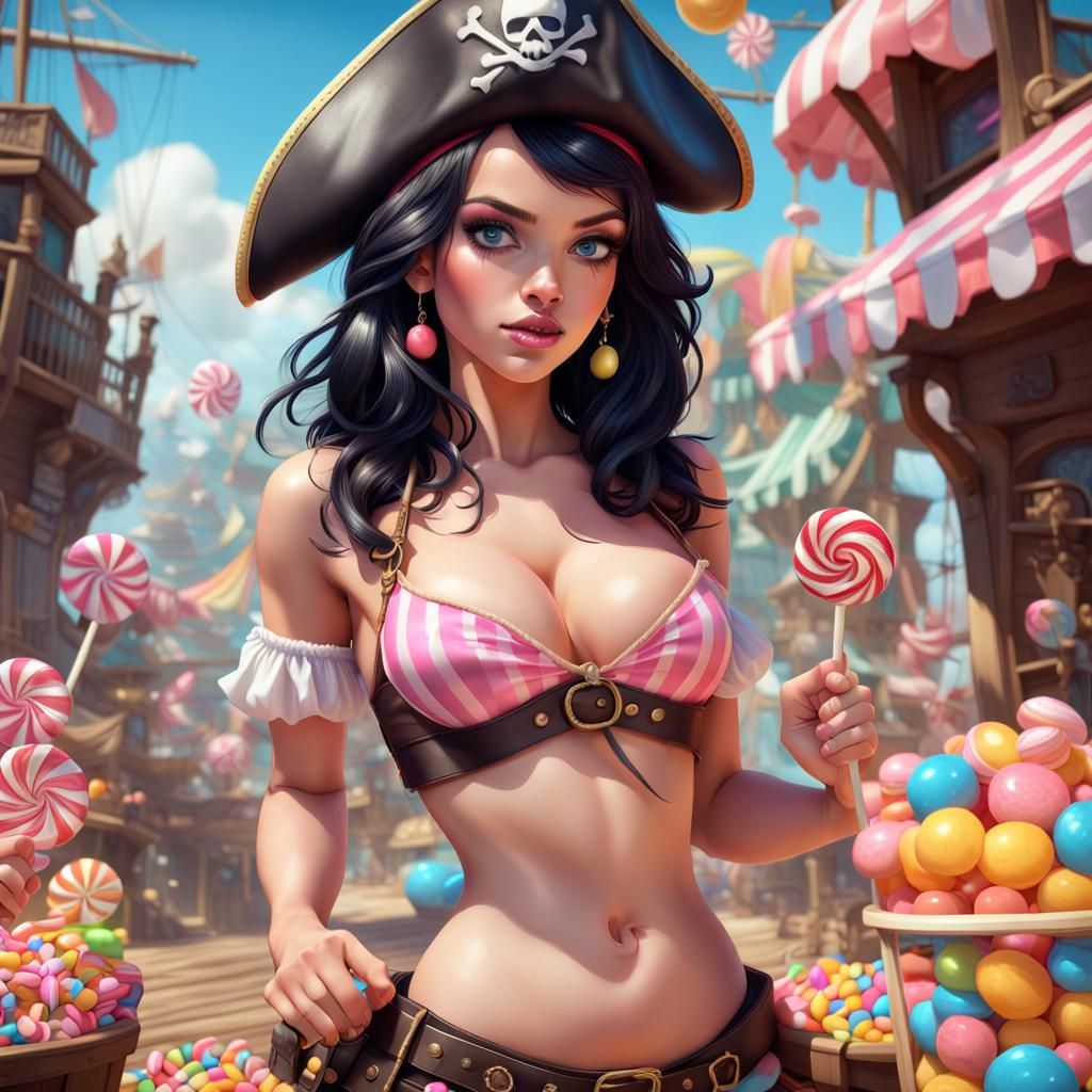 Female Pirate in Candy Art Style
