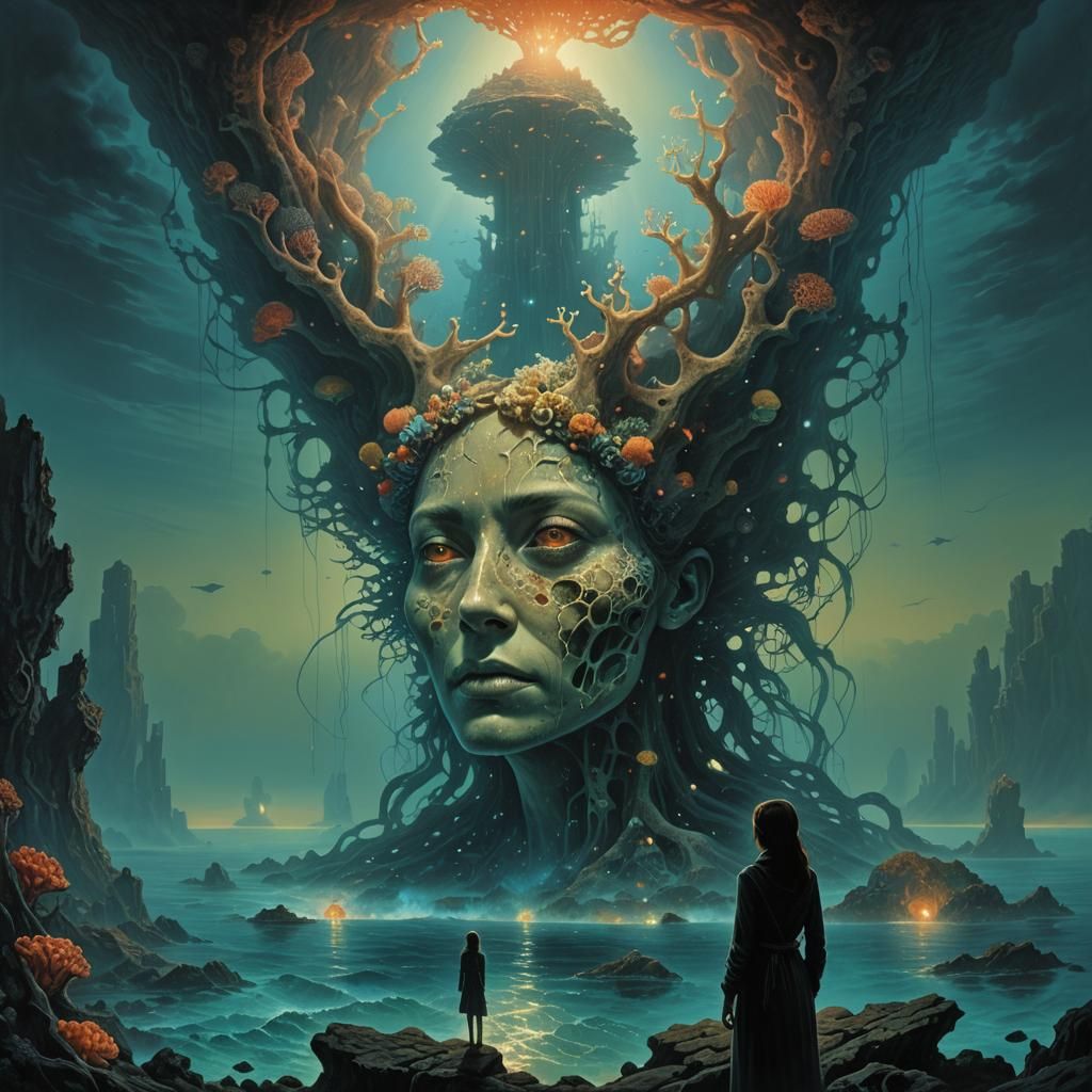 Ethereal Gaze Into Dark Ocean Depths