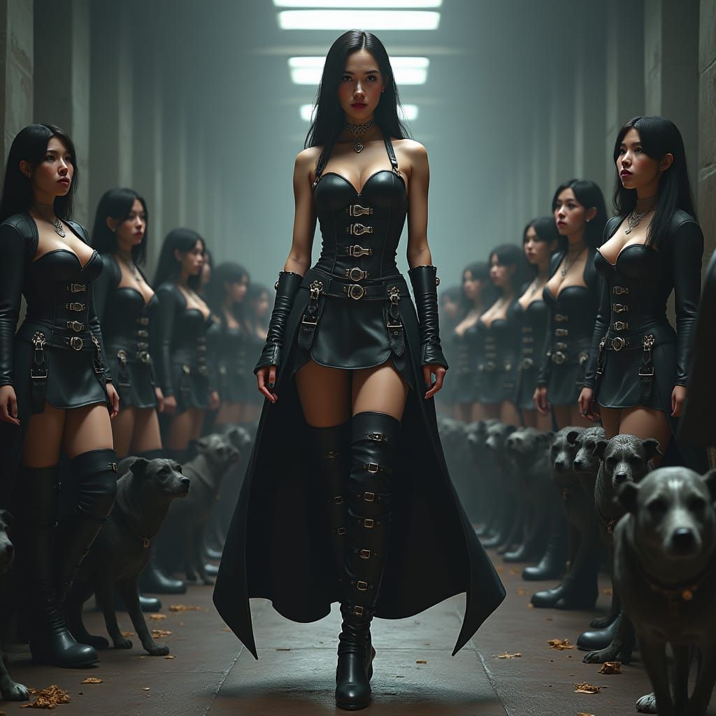 Stern Governess Teaches Guards in Dystopian City