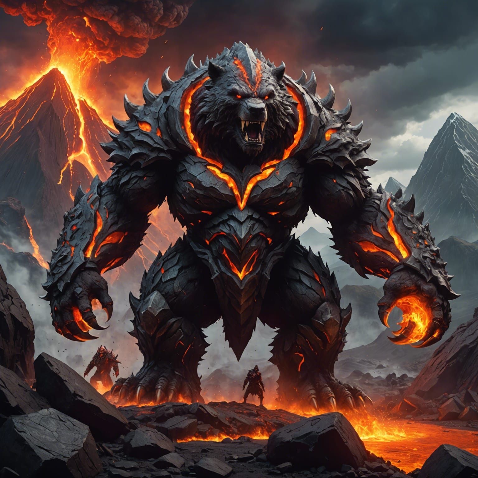 fusion stone bear monster and magma