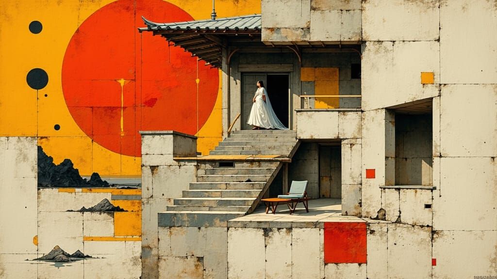 Egon Schiele-Inspired Portrait with Expressive Lines