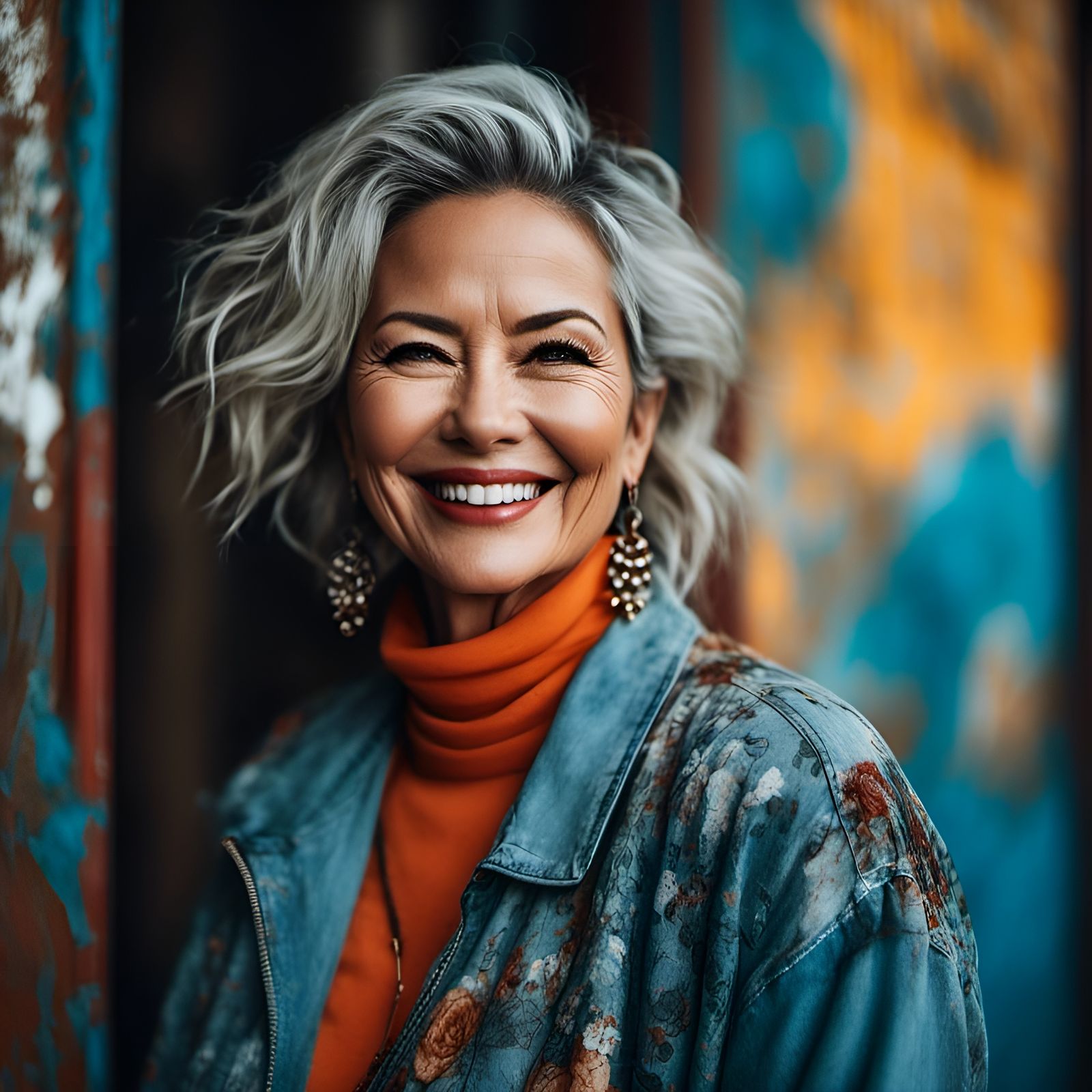 Alluring Woman with Pleasant Smile, Outdoor Portrait