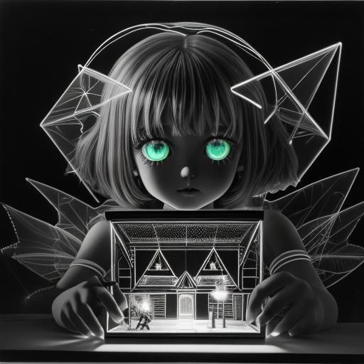 Surreal Rayograph of Objects with Rainbow Fairy