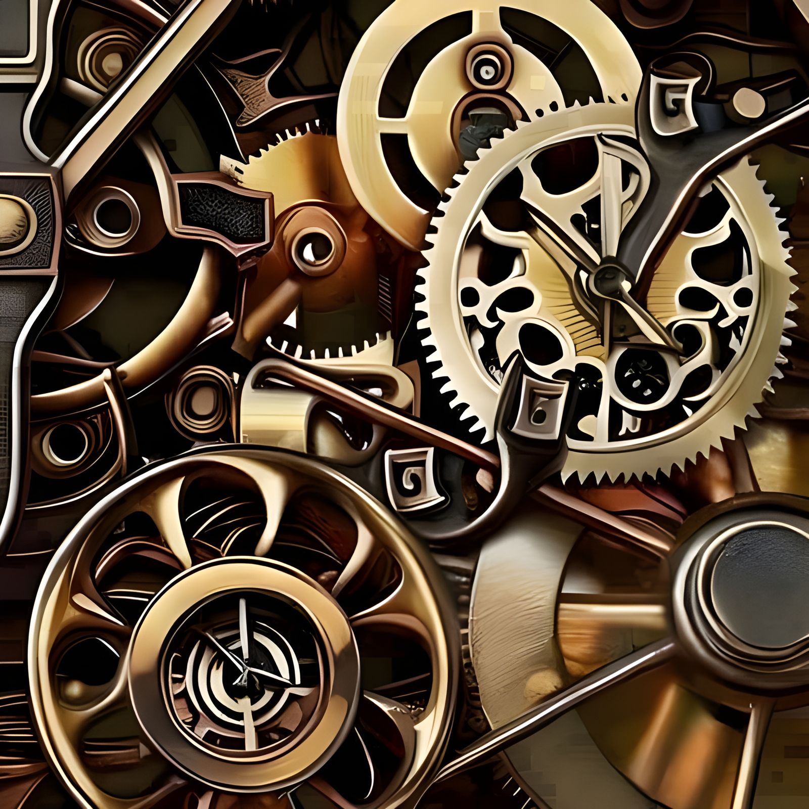 Intricate Steampunk Clockwork Engine in Photorealistic Detai...