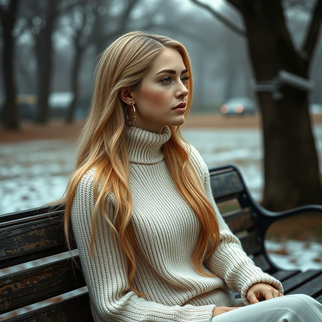 Regal Woman in Winter Wonderland