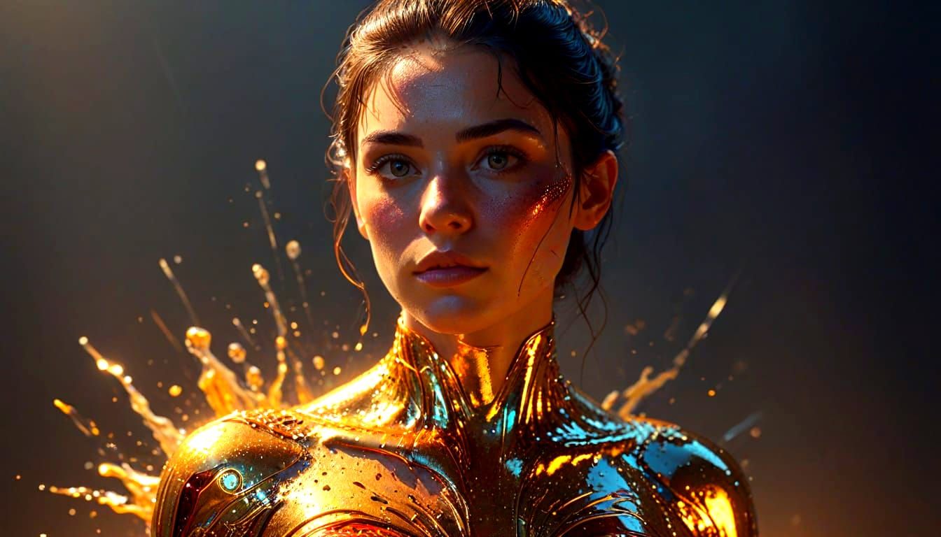 Vibrant Portrait in Splash Art Style