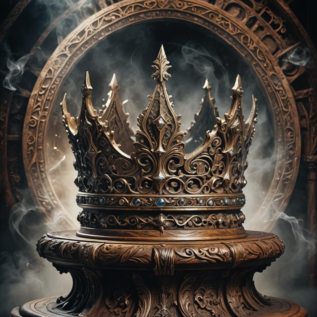 Ornate Sorcerer's Crown in Mystical Chamber
