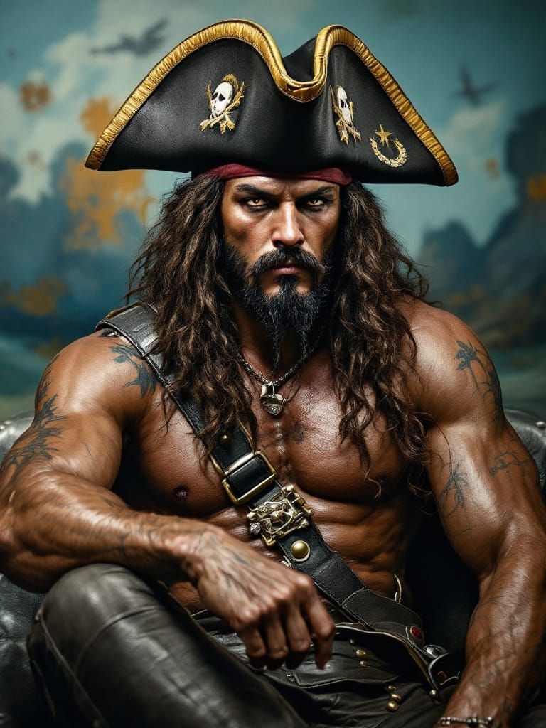 Blackbeard Portrait in High-Gloss Pop Art Style