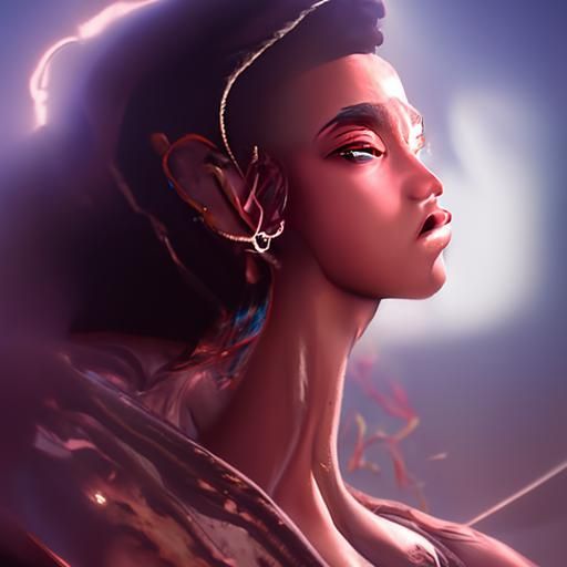 African Goddess Oya in Lightning Storm