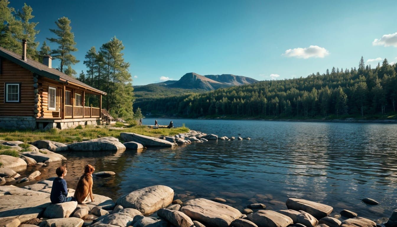 Family Vacation at Log Cabin in Canadian Woods