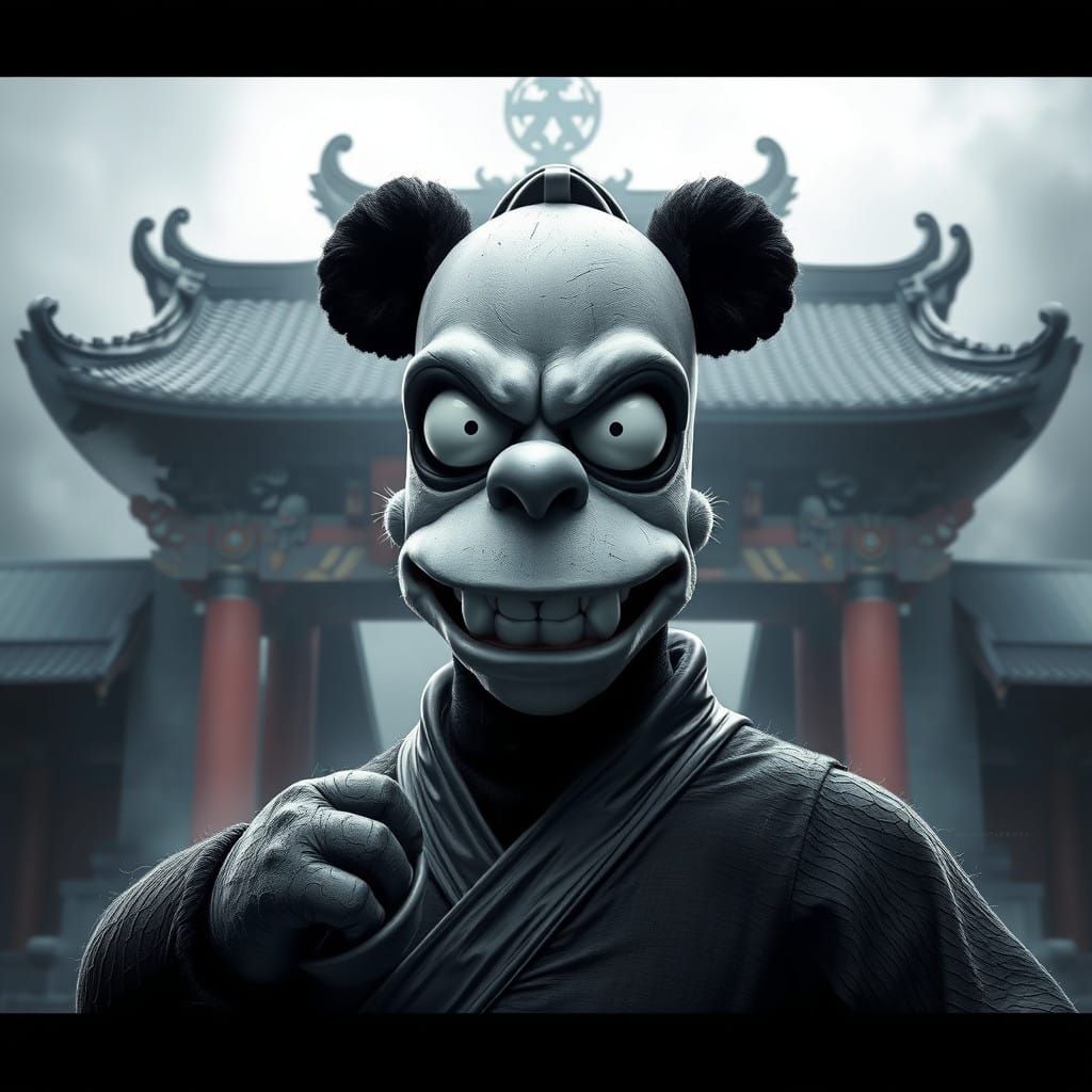 Homer Simpson Unleashes Kung-fu Fury in Ancient Temple