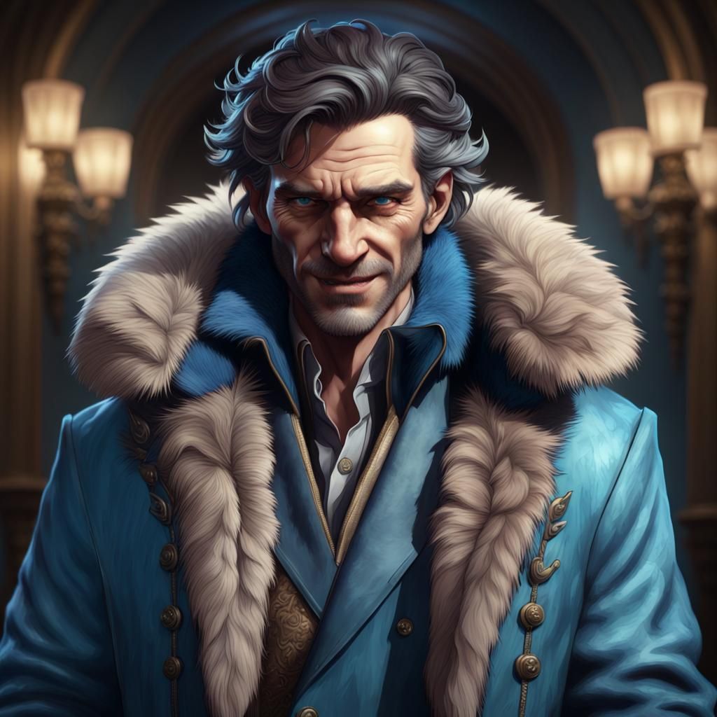 Dramatic Sociopath Portrait in Fur Jacket