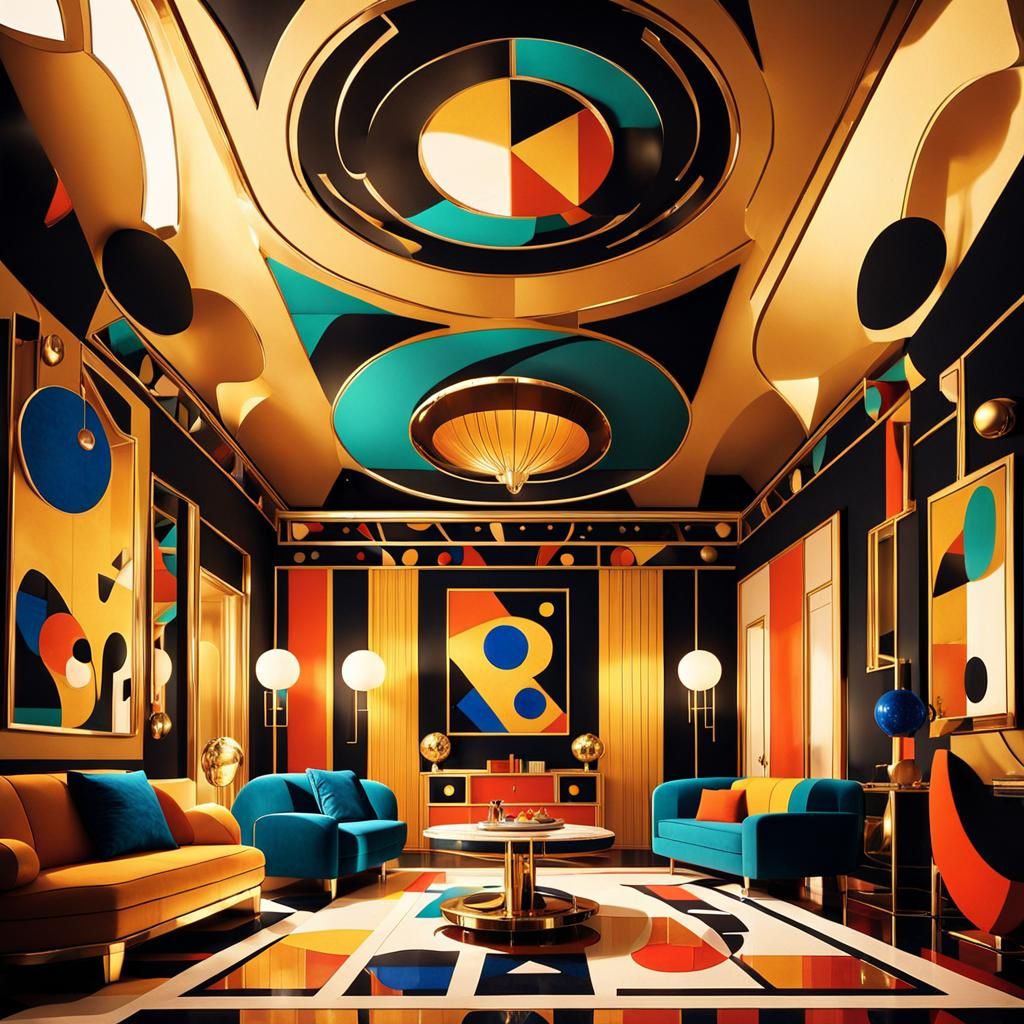 Art Deco Interior in Surrealist Style